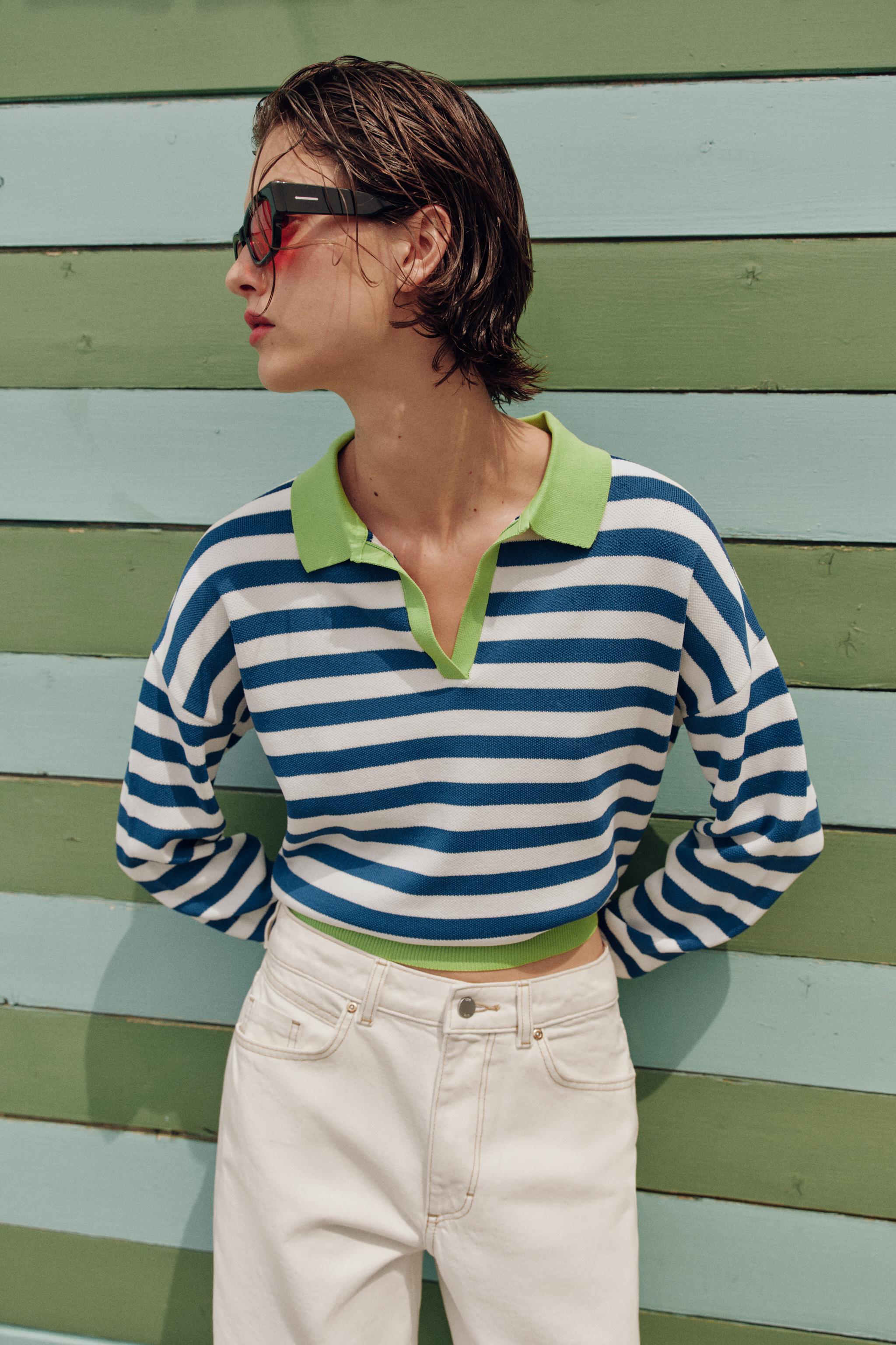 STRIPED KNIT POLO